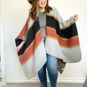 Color block poncho
